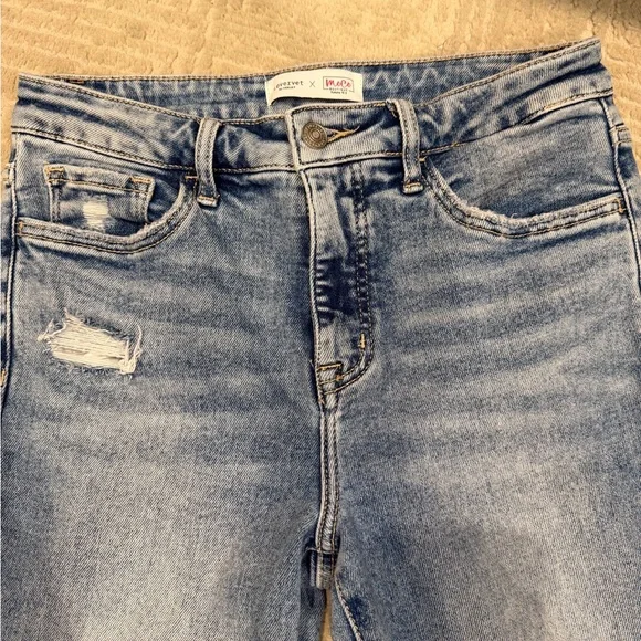 Lovervet by Vervet Distressed Light Blue Flare Jeans - Women size 27 - Picture 2 of 5